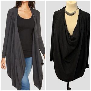 OLD NAVY Maternity Wrap Open Front Cardigan Steel Grey Ribbed Button Front XL